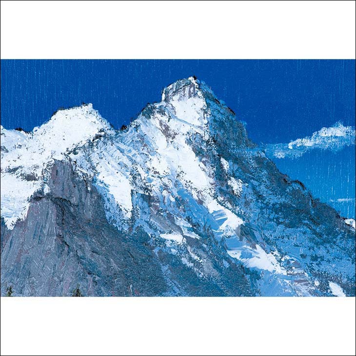 楽天市場】森下一夫 油彩肉筆画 『アルプス山脈〜湖映』 名画 絵画