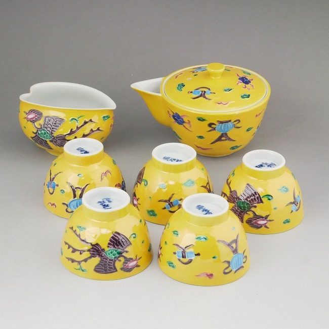 楽天市場】京焼 清水焼 黄交趾宝鳳凰小茶器揃 昭阿弥 : 京焼清水焼専門