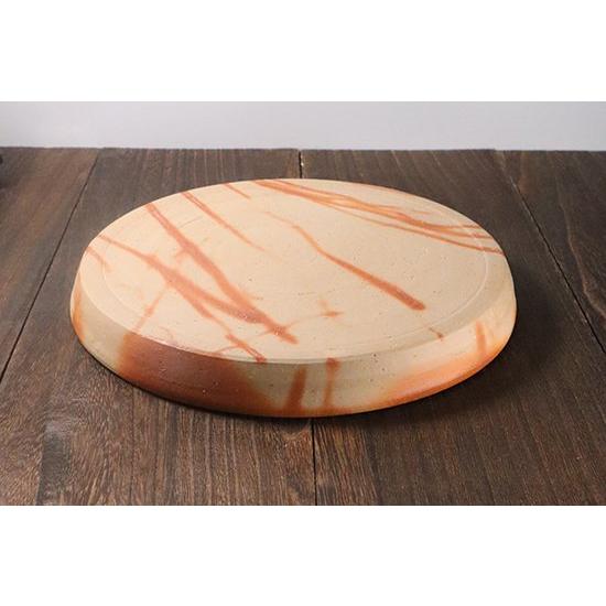 備前焼 火襷八寸皿 備前焼 火襷八寸皿