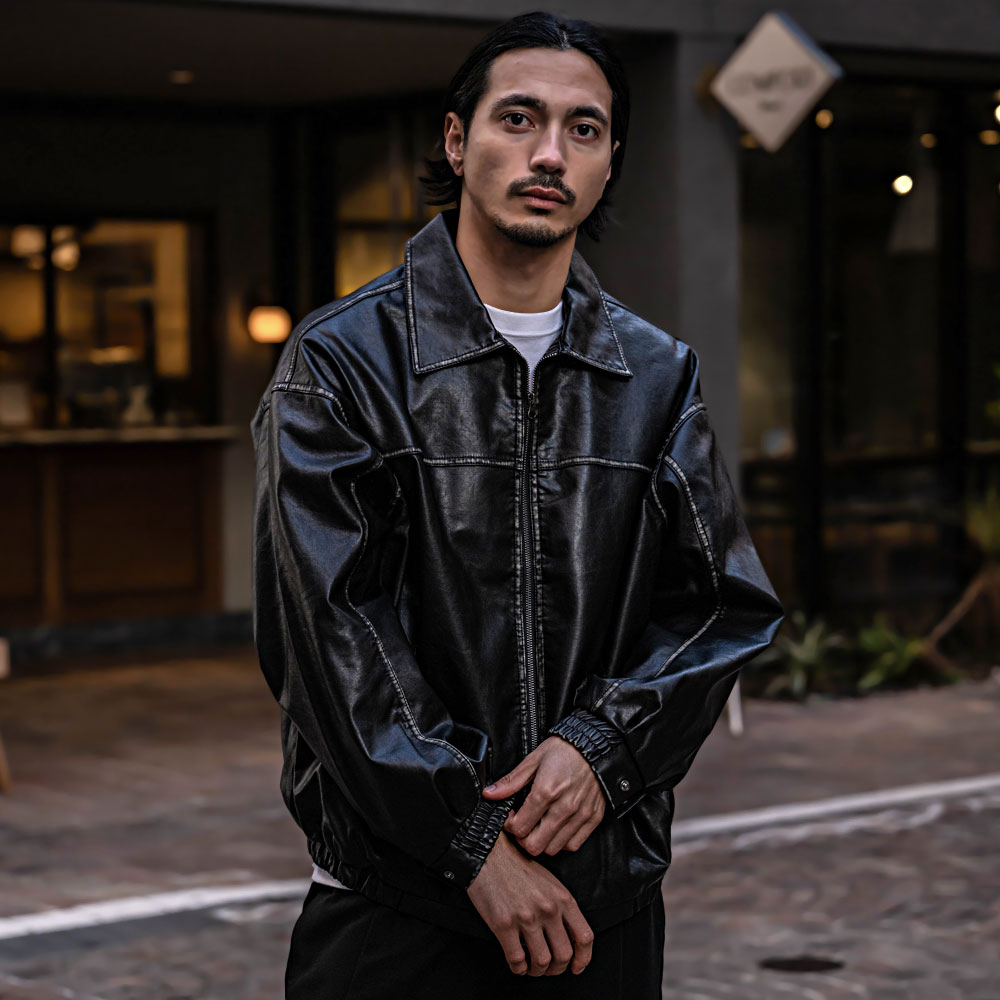 A-2ギミック 本革レザー ボンバージャケット ショート丈ブルゾン