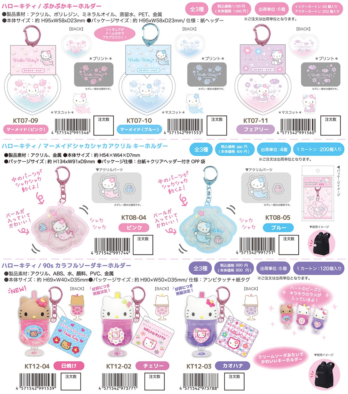 ハローキティ スポーツファン キーホルダー 3点セット ハローキティ