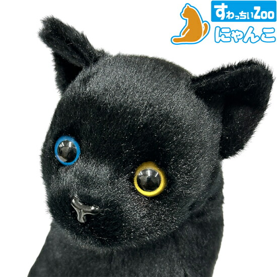 楽天市場】すわっちぃZoo にゃんこ オッドアイ 黒猫 猫のぬいぐるみ