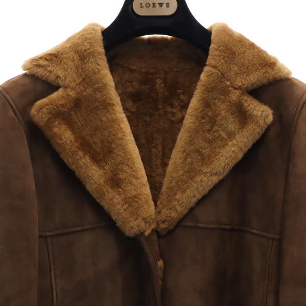 楽天市場】古着 LOEWE ロエベ 羊革 レザー ムートンジャケット 36