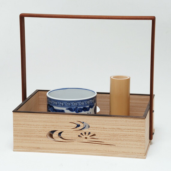 鵬雲斎好み 香狭間透 莨盆 雄斎作 茶道具 煙草盆 莨盆 手付 組紐 鵬