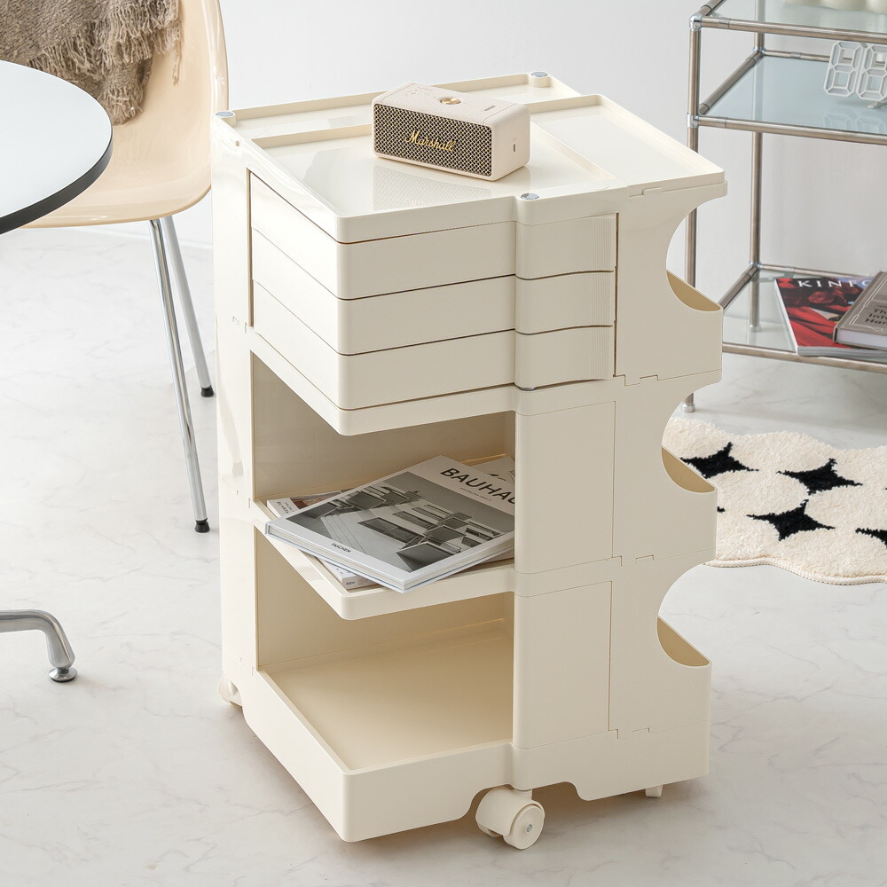 楽天市場】ワゴン キャスター付き おしゃれ 3段トレイ キッチンワゴン