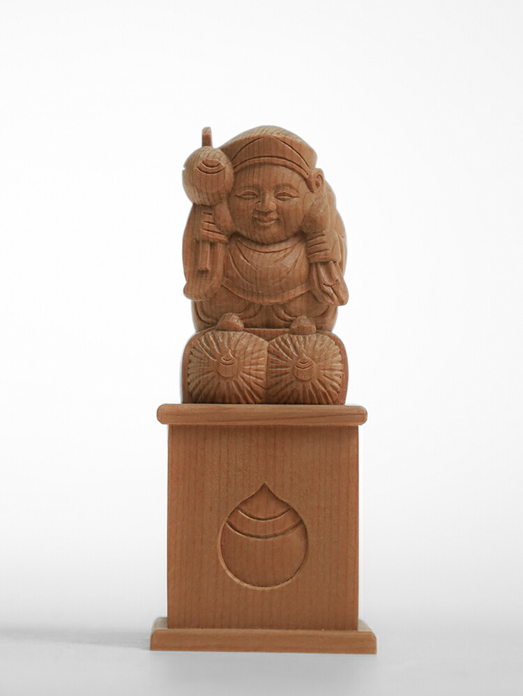 木彫り 大黒様 一刀彫 手彫り 細密 欅 置物 時代物 総重量4.8㎏ 送料