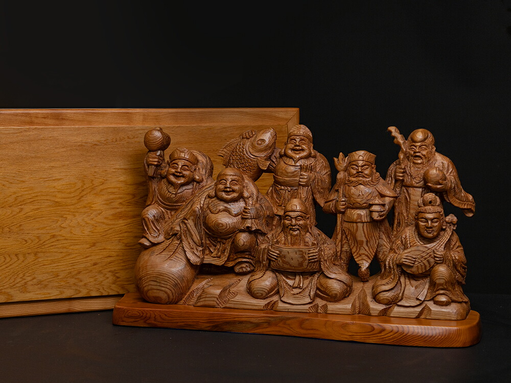 楽天市場】屋久杉 七福神 木彫り 一刀彫 / 素材：屋久杉（置物,縁起物