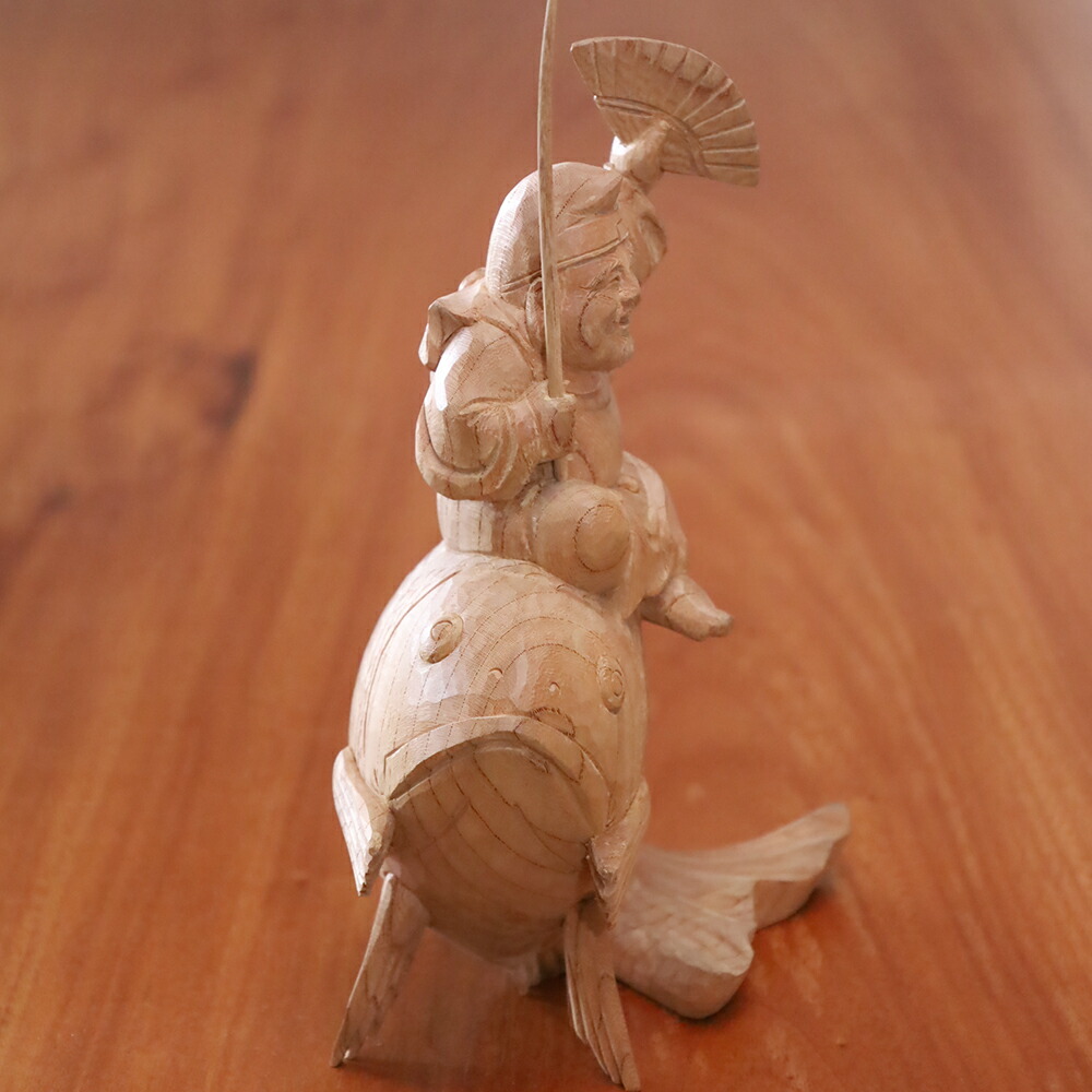 楽天市場】【総高27cm】恵比寿様 木彫り 福の神 縁起物仕様：無垢