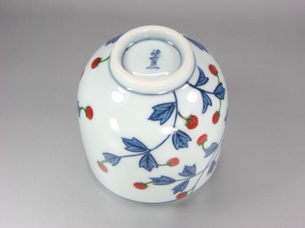 2072 源右衛門窯 染錦椿絵 皿5客 湯呑5客 2072 源右衛門窯