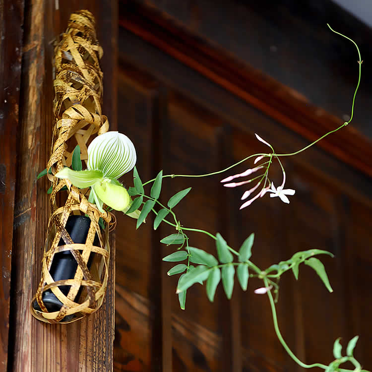楽天市場】虎竹掛け花籠 ちまき : 虎斑竹専門店 竹虎