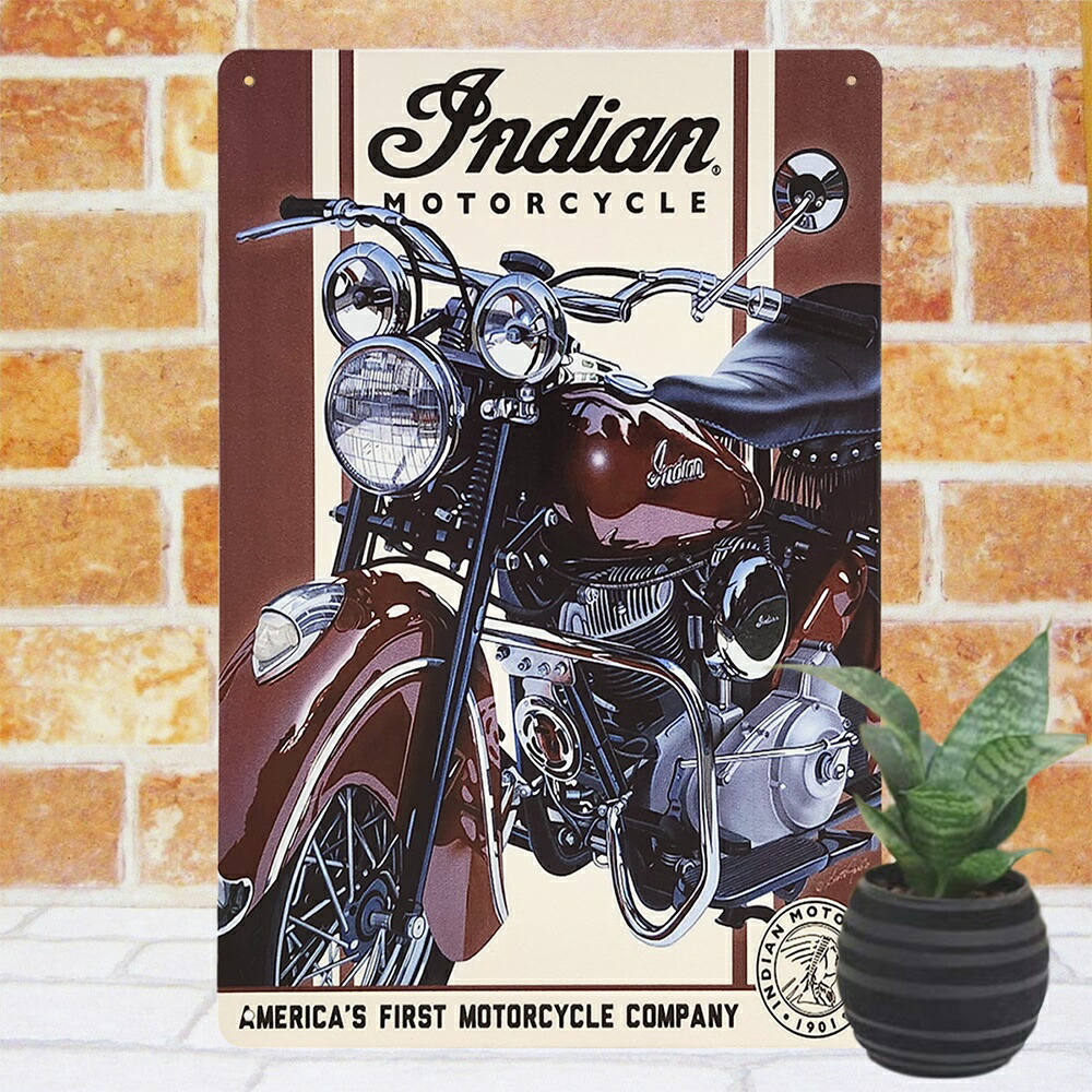 楽天市場】ブリキ看板 バイク インディアンモトサイクル t インテリア