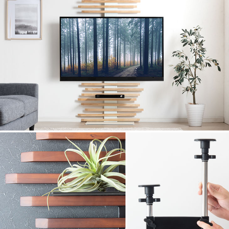 テレビスタンド ダークブラウン 最大65型対応 Amazon.co.jp