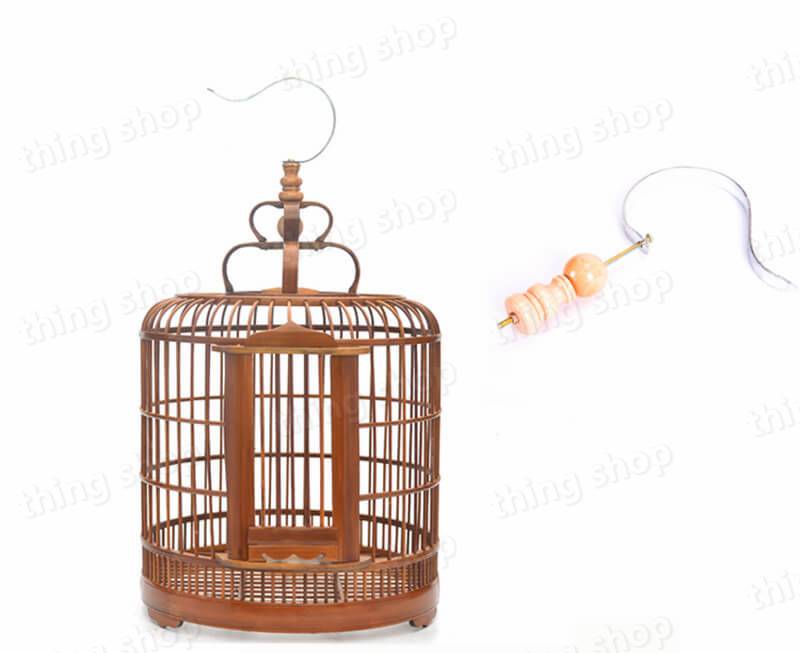 竹製ハンドメイド鳥かご竹細工横45cm✕縦30cm奥行き28cm止まり木付き