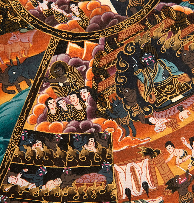 一点物〕タンカ - カーラチャクラと種子マンダラ[75x75cm] / タンカ