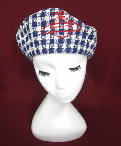 ヴィヴィアンウェストウッド ハート 土星 総柄ニット帽 ベレー帽