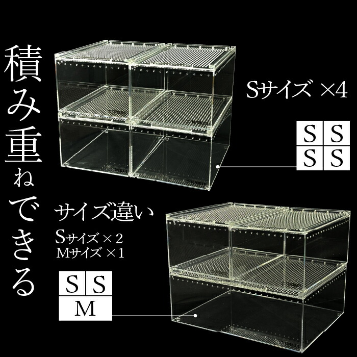 楽天市場】爬虫類ケージ アクリルケージ Sサイズ 20×30×15cm 透明