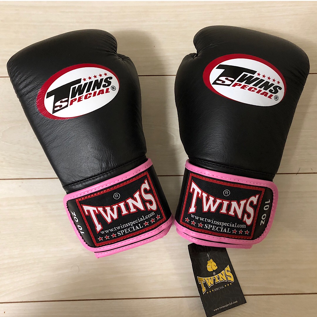未使用TOPKING 本革ボクシンググローブ 10oz ピンク/黒 おしゃれ 未