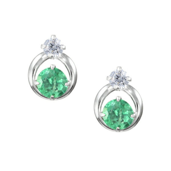 楽天市場】K14ホワイトゴールドエメラルドピアス : ジュエリーツツミ