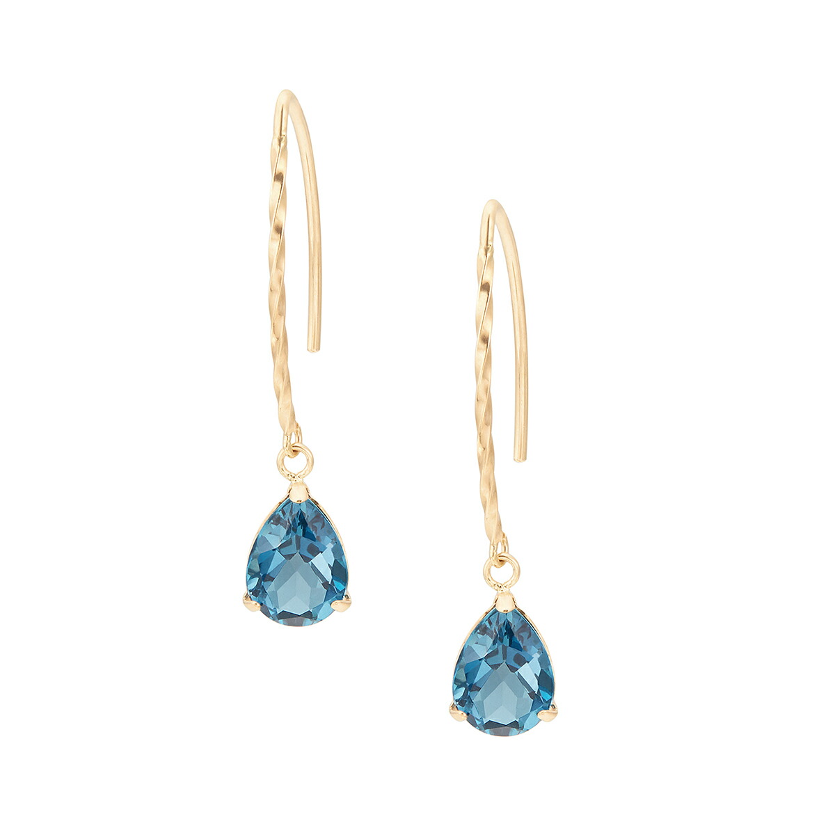 楽天市場】K10イエローゴールドロンドンブルートパーズピアス