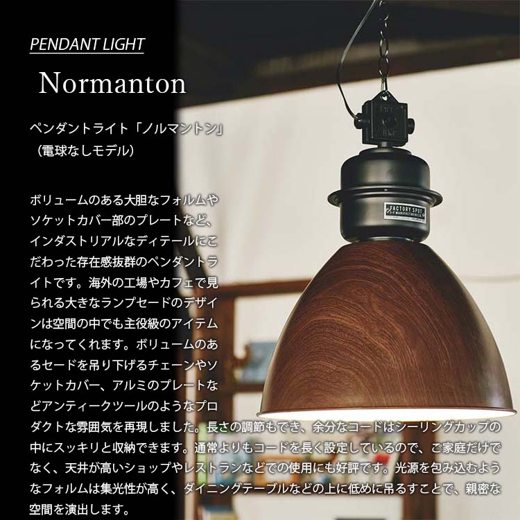 FACTORY SPOT 照明 NORMANTON PENDANT LIGHT