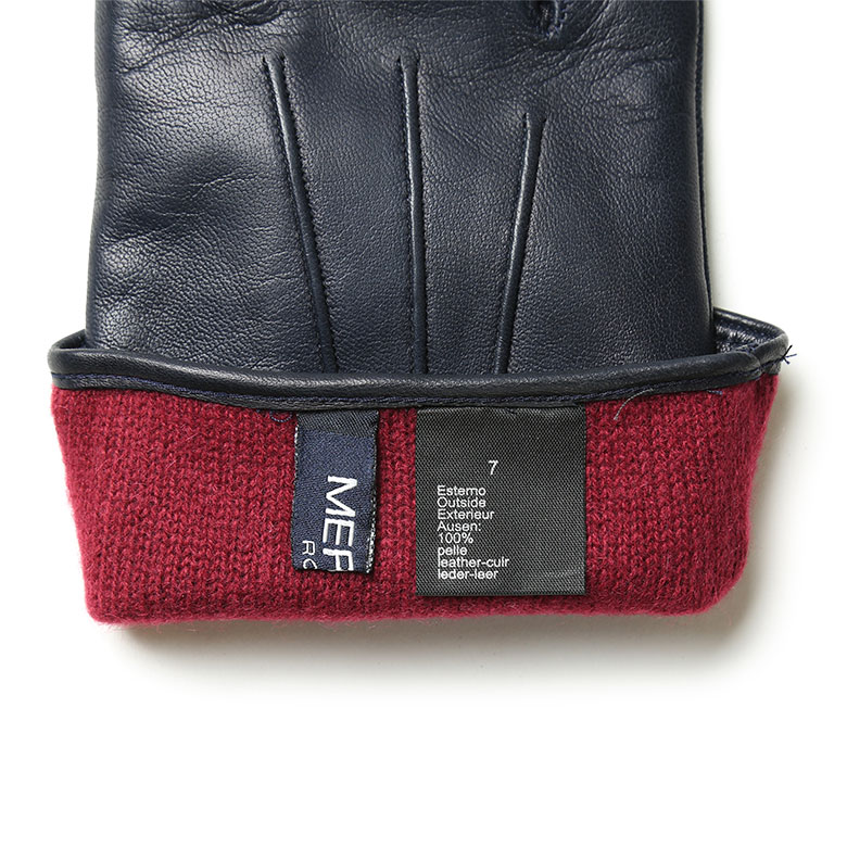 値下げ メローラ ナッパボルドー濃赤 カシミア黒 革手袋 グローブ