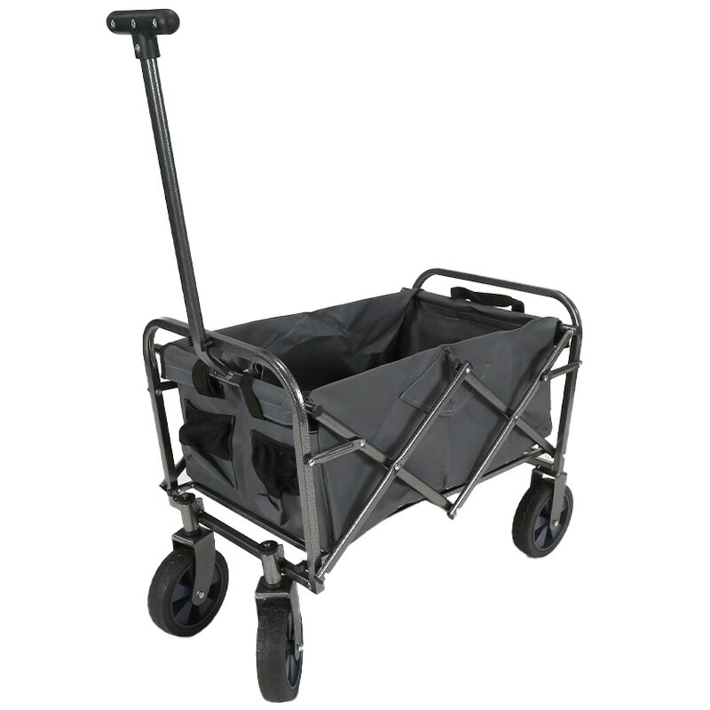 楽天市場】折りたためるキャリーワゴンミニ グレー レジャー キャンプ