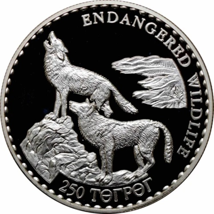 楽天市場】モンゴル 250トゥグルグ 1992年 プルーフ「絶滅危惧野生生物