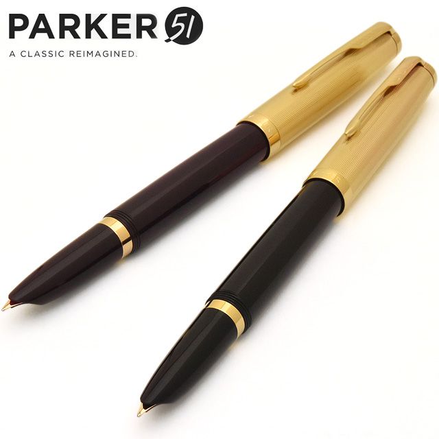 パーカー（Parker）ブラウンマーブル模様 万年筆とボールペンのセット
