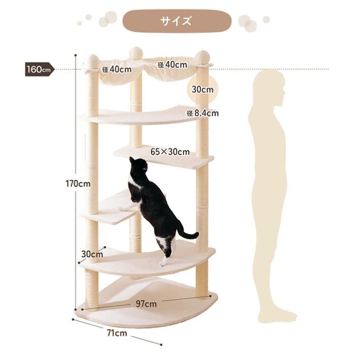 楽天市場】キャットタワー 多頭飼い 大型猫 向け 据え置き シンプル