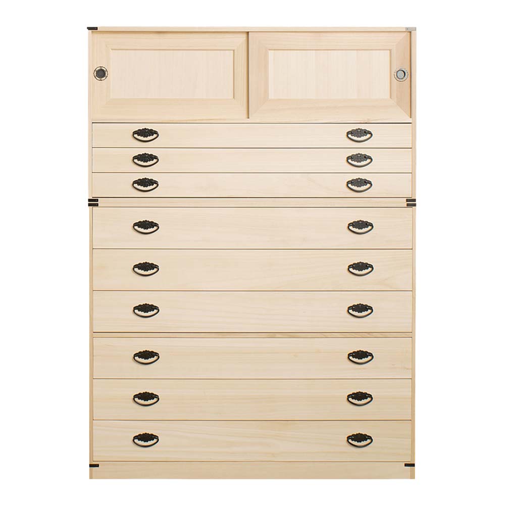 楽天市場】日本製 桐タンス引戸3杯+桐6段チェスト タンス 箪笥