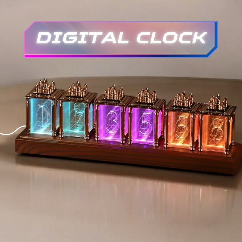 楽天市場】LED ニキシー管風 デジタル時計 置き時計 卓上時計 ネオン