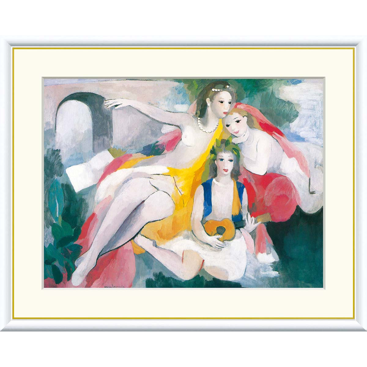 楽天市場】絵画 世界の名画 三人の若い女 マリー・ローランサン 額入り
