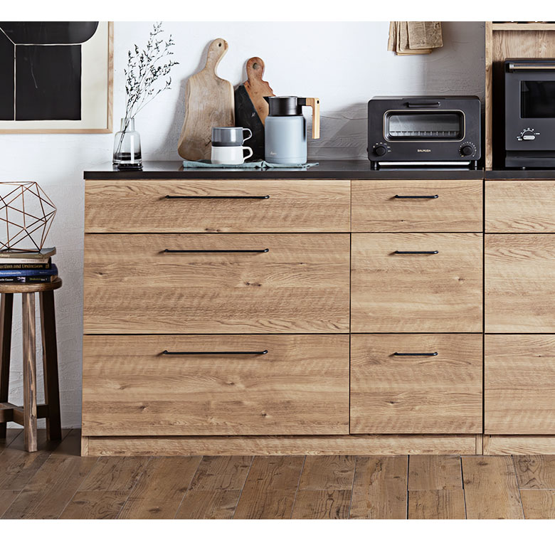 楽天市場】キッチンカウンター レンジ台 120cm キャビネット 収納棚