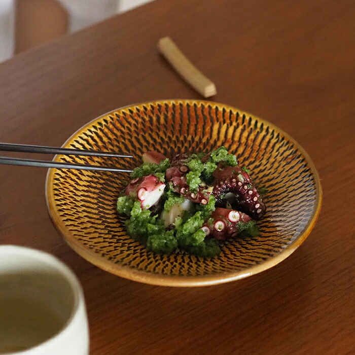 楽天市場】小鹿田焼 小袋窯 5寸皿 飴釉飛びかんな / 小鹿田焼 おんた