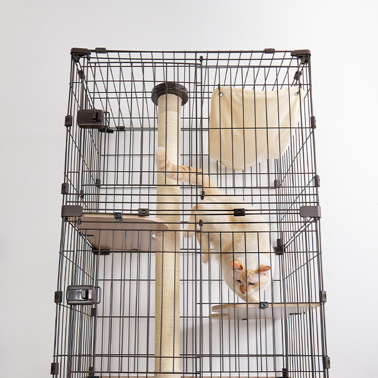 楽天市場】キャットタワー ケージ 猫 隠れ家キャットランドケージ PKC