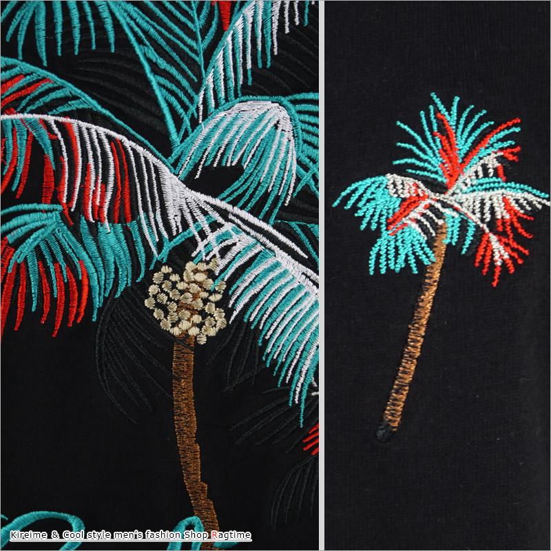 楽天市場】サマーtシャツ ヤシの木 刺繍 クルーネックTシャツ T