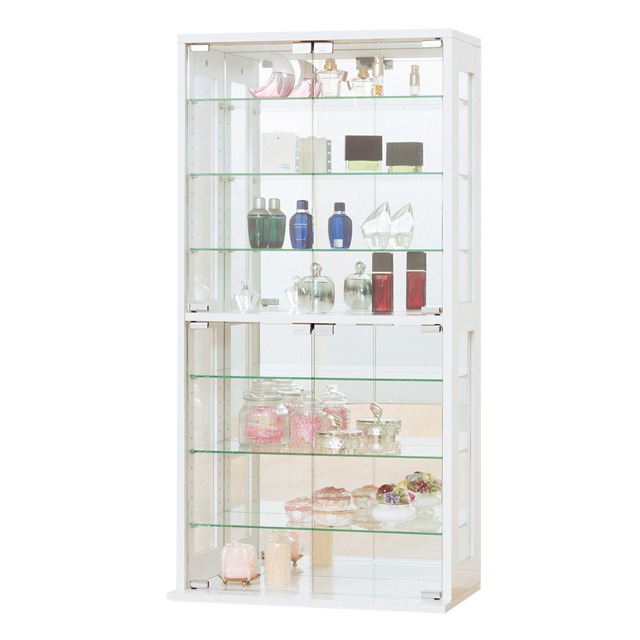 楽天市場】コレクションケース 幅60 高さ120 背面ミラー ガラス棚