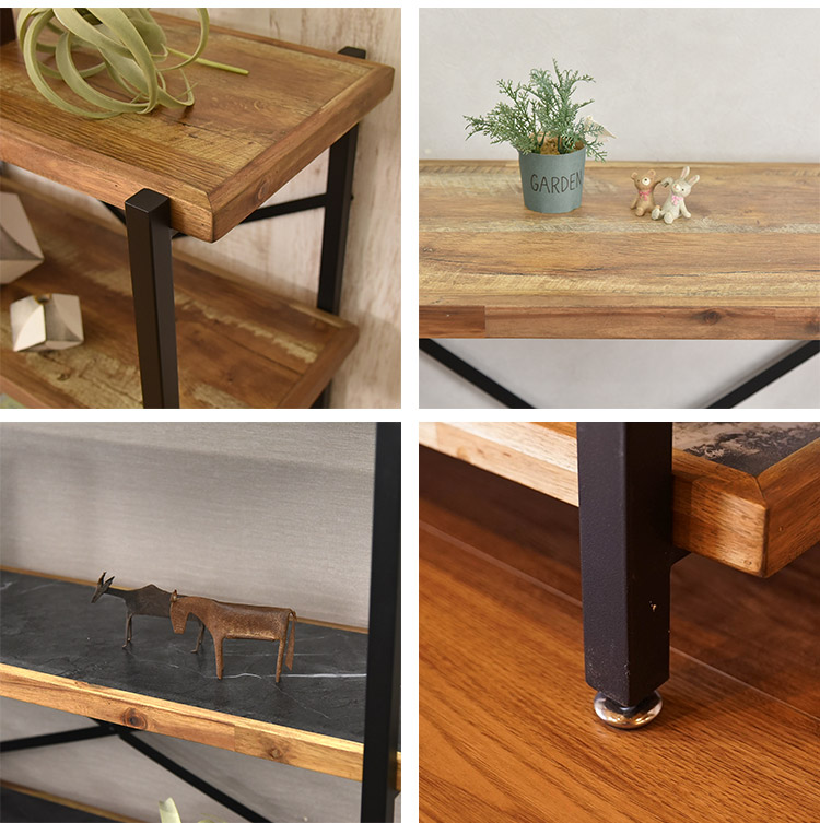 楽天市場】オープンラック 幅118cm 4段 シェルフ FJ-W118-4段 木目調