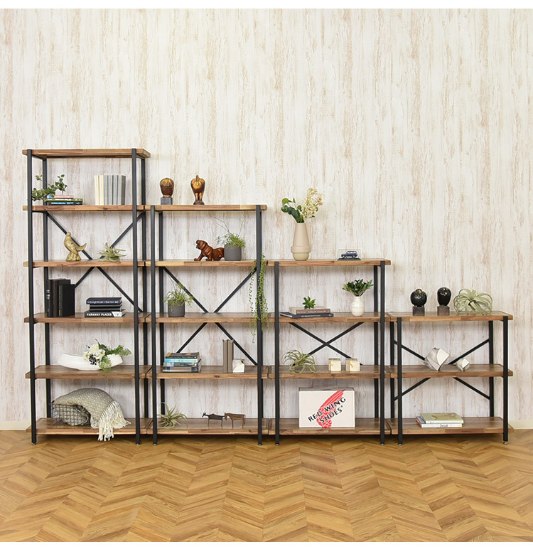 楽天市場】オープンラック 幅118cm 6段 シェルフ FJ-W118-6段 木目調