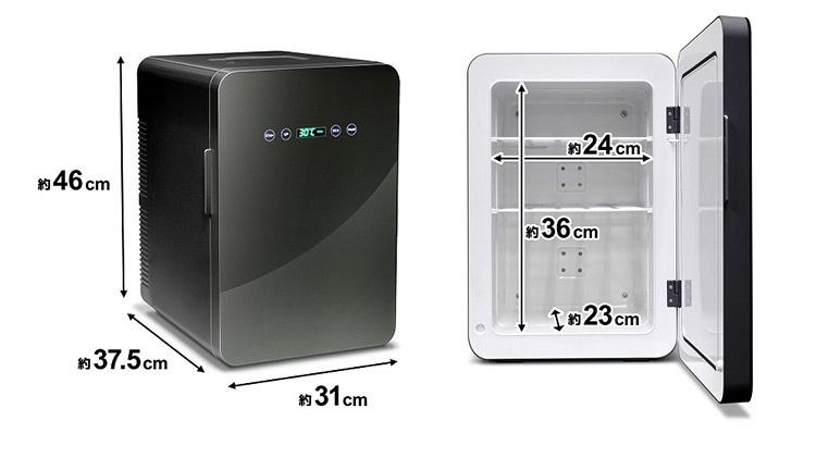 楽天市場】ベルソス 家庭用 車載用 2電源対応 24L ダブルペルチェ冷温