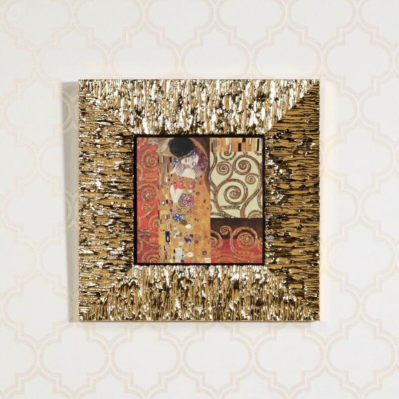 楽天市場】イタリア製 アートフレーム クリムト 接吻ゴールド
