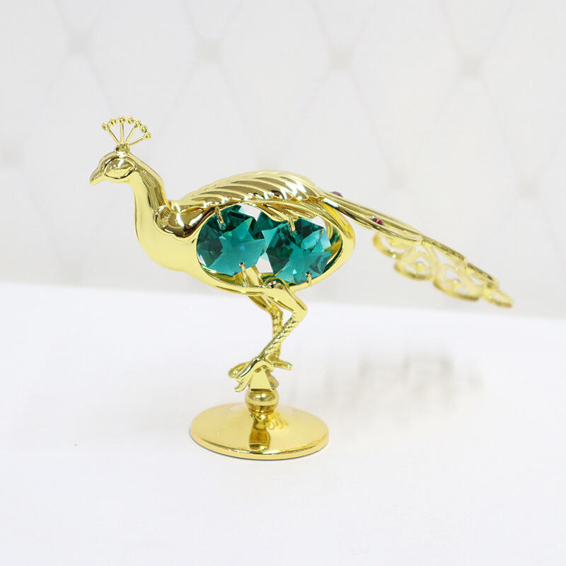 楽天市場】クリスタルオーナメント 孔雀クジャク オブジェ クリスタル