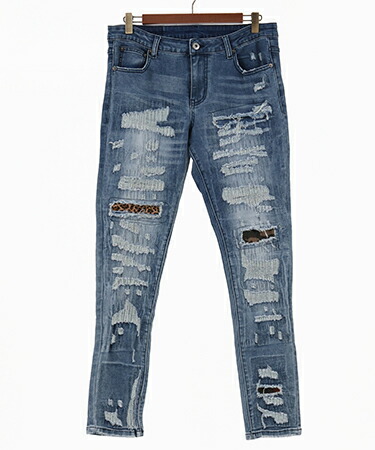 楽天市場】【GLIMCLAP(グリムクラップ)】Distressed denim pants