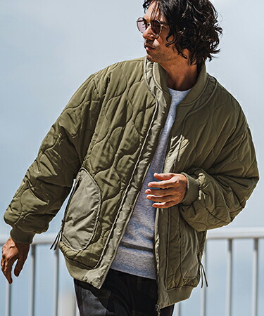 楽天市場】【CAMBIO(カンビオ)】ルーズシルエットキルティングボンバー