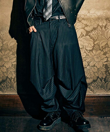 楽天市場】【glamb(グラム)】Irregular Tuck Wide Slacks ファイブ