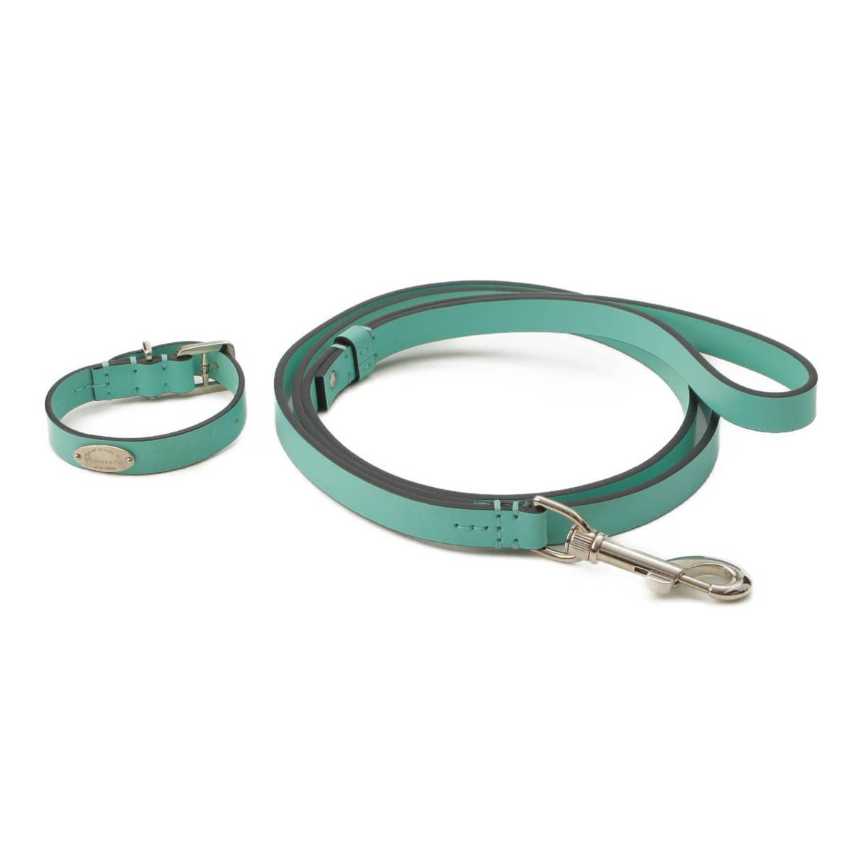 Co ペット用品 美品・特価✨ティファニー ブルー×シルバー レザー