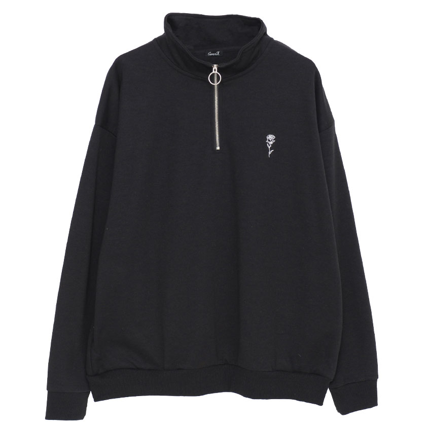 CHRONOIZM クロノイズム ハーフジップ スウェット 【ブラック】 楽天