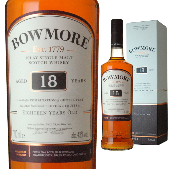 楽天市場】[箱入]ボウモア 18年 43度 700ml シングルモルトウイスキー