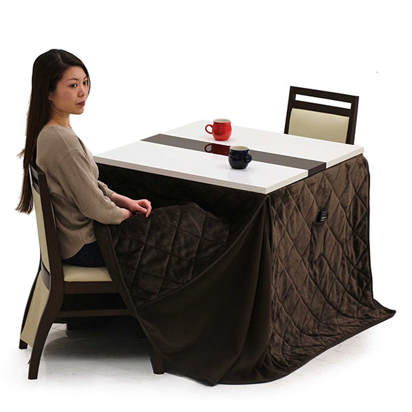 楽天市場】ダイニングこたつ セット ハイタイプこたつ 2人用 白 高脚