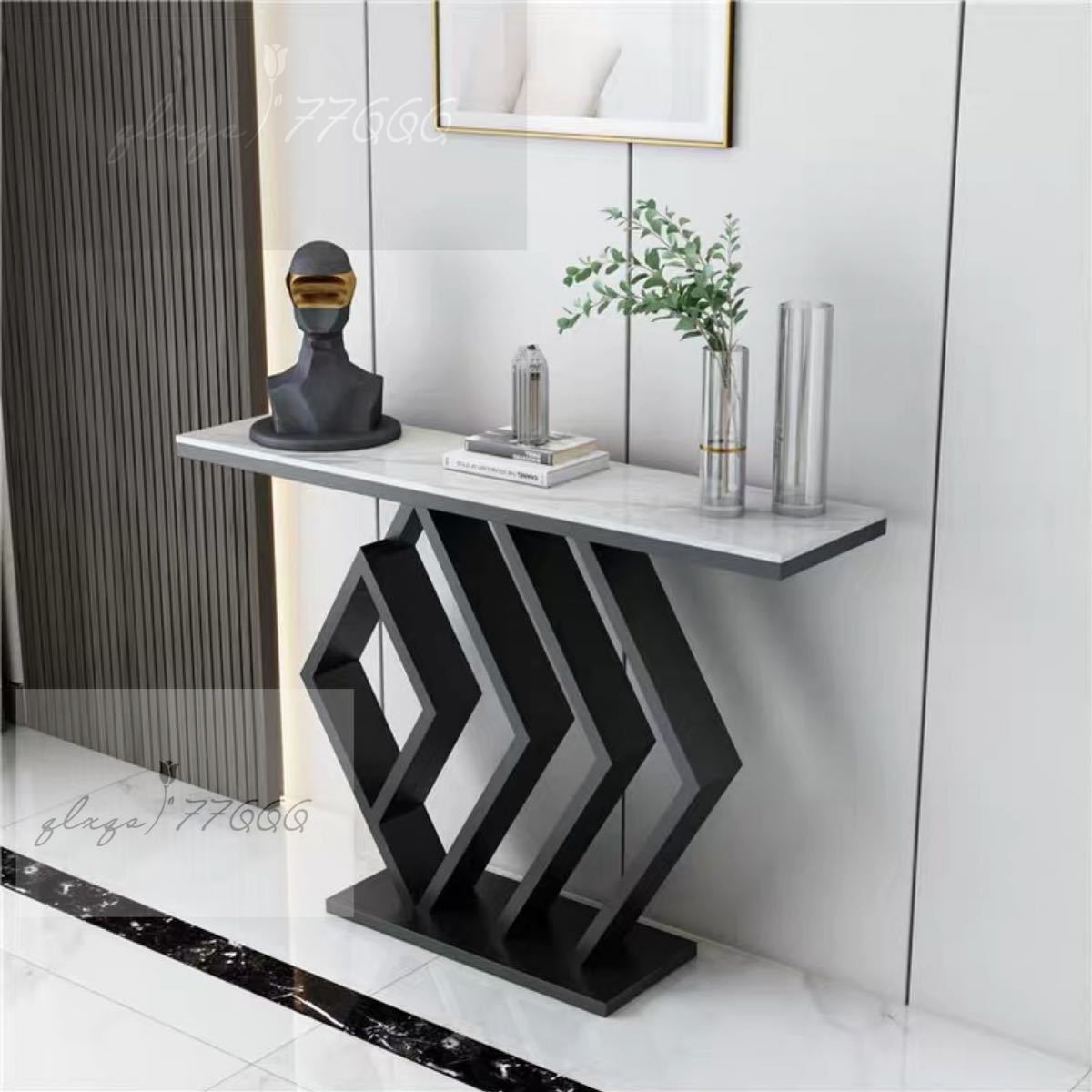 フランスヴィンテージ 大理石トップ オーク材 サイドテーブル